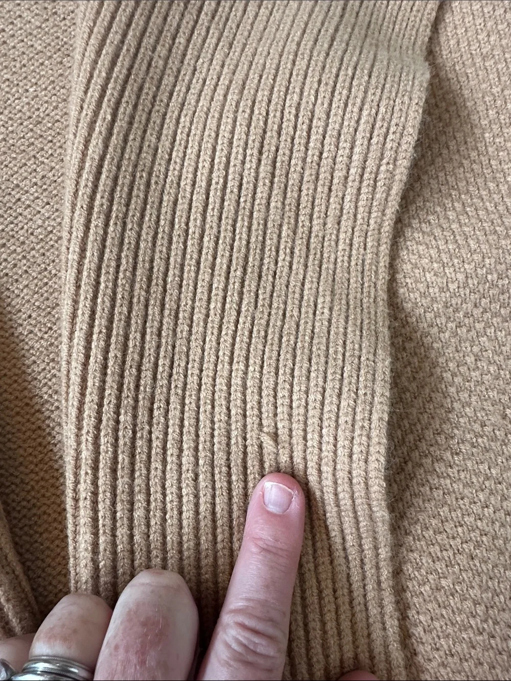 Ann Taylor Khaki Open-Front Ribbed Shawl Collar Long Cardigan